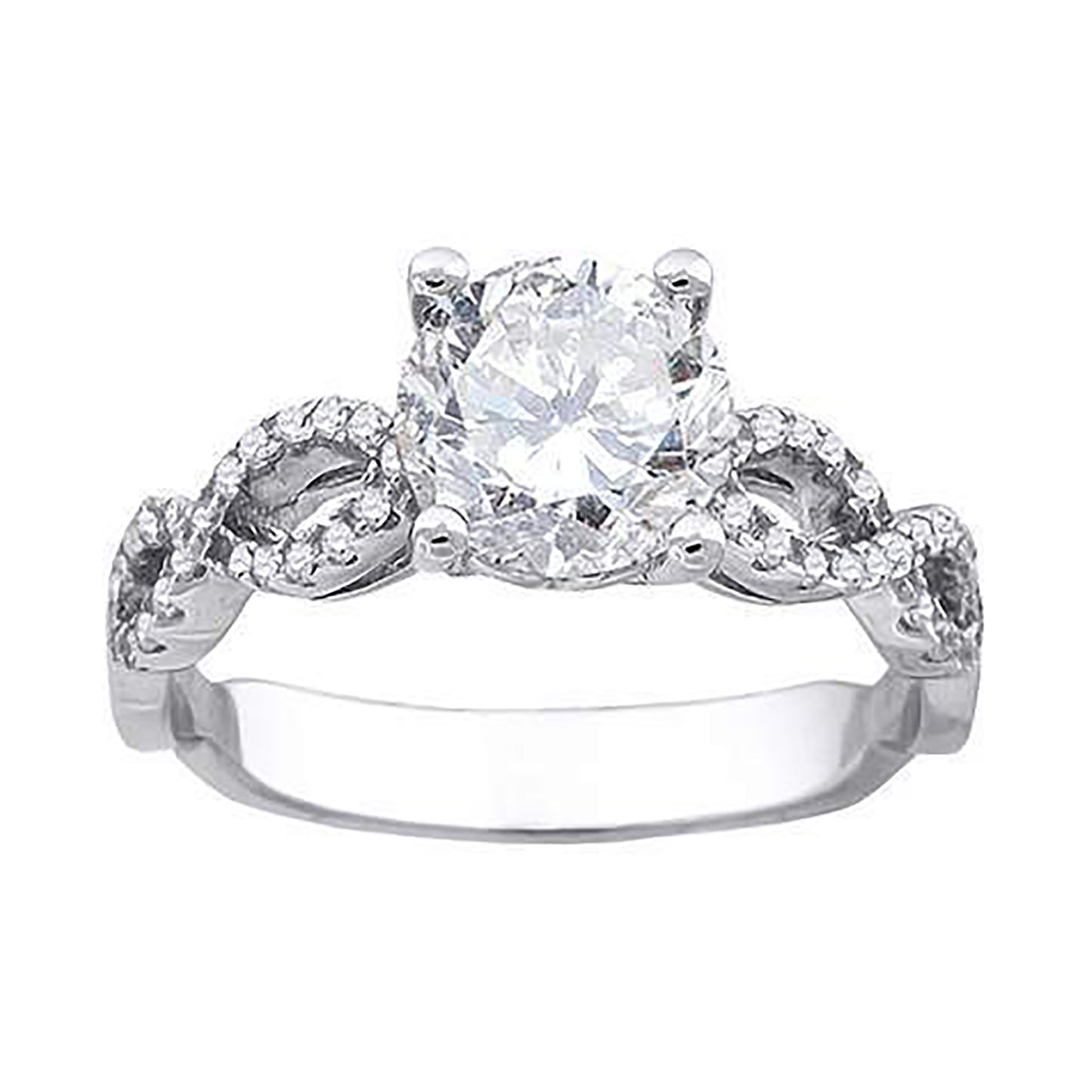 Sterling Silver Women's Cubic-Zirconia Fashion Bridal Anniversary Engagement Wedding Ring