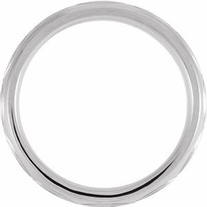 10K White Gold  6 Mm Polished Patterned Comfort-Fit Band Size 8.5