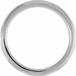 14K White Gold 6 Mm Polished Patterned Comfort-Fit Band Size 11