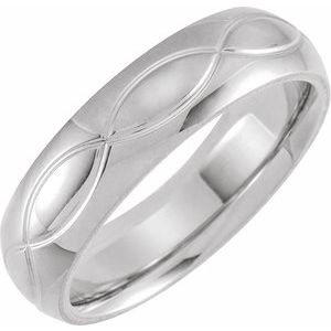 Continuum Sterling Silver 6 mm Infinity-Inspired Comfort-Fit Half Round Band