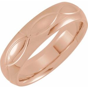 10K Yellow Or White Or Rose Gold 6 mm Infinity-Inspired Comfort-Fit Half Round Band