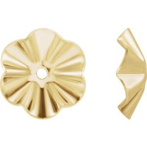 14K Yellow Gold Pair Polished Buttercup Earring Jackets
