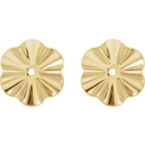 14K Yellow Gold Pair Polished Buttercup Earring Jackets