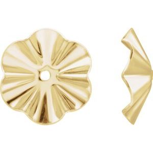 14K Yellow Gold Pair Polished Buttercup Earring Jackets