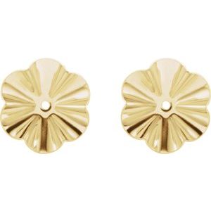 14K Yellow Gold Pair Polished Buttercup Earring Jackets