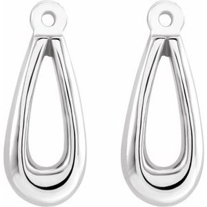 14k Yellow Or White Gold Polished Teardrop Earring Jackets
