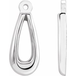 14k Yellow Or White Gold Polished Teardrop Earring Jackets