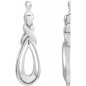14K White Gold Pair Polished Earring Jackets