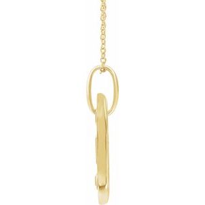 14K Yellow Gold Initial D Round 2.2 Mm H+ I1 .05 Ct Natural Diamond Initial Necklace, Length: 18 In