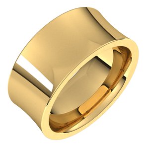 14K Yellow Or White Or Rose Gold Comfort-Fit Concave Band