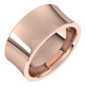 14K Yellow Or White Or Rose Gold Comfort-Fit Concave Band