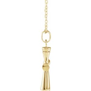 10K Yellow Gold Without Box Polished Plain Cross Ash Holder Pendant