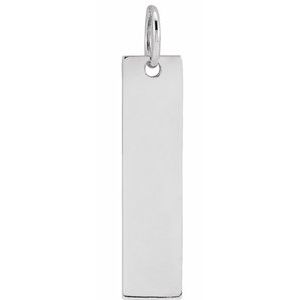 14K White Gold 20 X 5 Mm Polished Bar Pendant