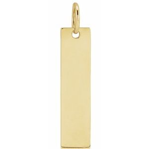 14K Yellow Gold 20 X 5 Mm Polished Bar Pendant
