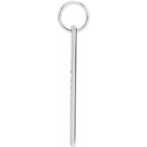 14K White Gold 20 X 5 Mm Polished Bar Pendant