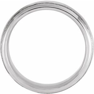 18K Yellow Or White Or Rose Gold Milgrain Edge Comfort-Fit Half Round Band