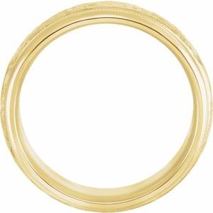 18K Yellow Or White Or Rose Gold Milgrain Edge Comfort-Fit Half Round Band
