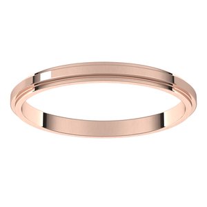 14K Yellow Or White Or Rose Gold Stepped-Edge Flat Band
