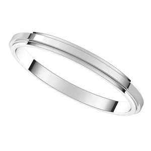 Continuum Sterling Silver Stepped-Edge Flat Band