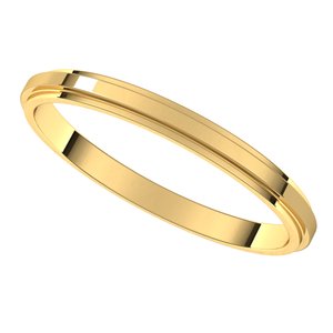 18K Yellow Or White Or Rose Gold Stepped-Edge Flat Band
