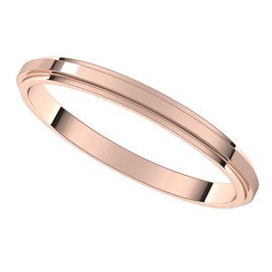 18K Yellow Or White Or Rose Gold Stepped-Edge Flat Band