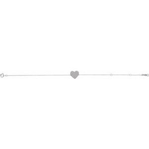 Sterling Silver 12 X 11 Mm 7-8 In Polished Engravable Heart-Shaped Bracelet