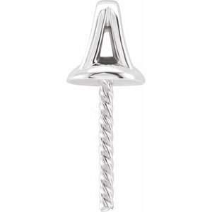 14K White Gold Pearl 15 X 5.5 Mm 10 Mm Pendant Mounting For Pearl