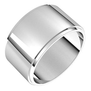 18K Yellow Or White Or Rose Gold Stepped-Edge Flat Band