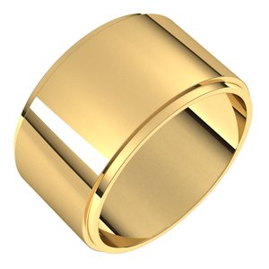 18K Yellow Or White Or Rose Gold Stepped-Edge Flat Band