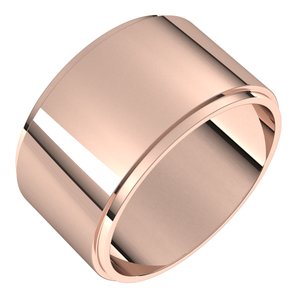 18K Yellow Or White Or Rose Gold Stepped-Edge Flat Band