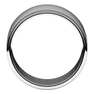 18K Yellow Or White Or Rose Gold Stepped-Edge Flat Band