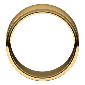 18K Yellow Or White Or Rose Gold Stepped-Edge Flat Band