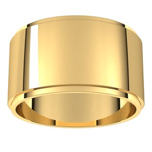 18K Yellow Or White Or Rose Gold Stepped-Edge Flat Band