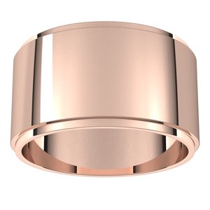 18K Yellow Or White Or Rose Gold Stepped-Edge Flat Band