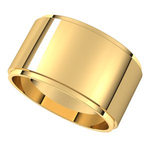 18K Yellow Or White Or Rose Gold Stepped-Edge Flat Band