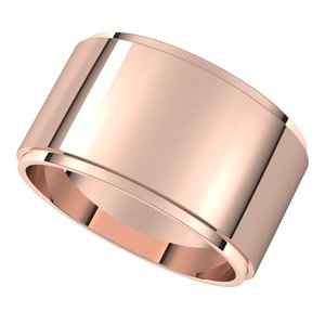 18K Yellow Or White Or Rose Gold Stepped-Edge Flat Band