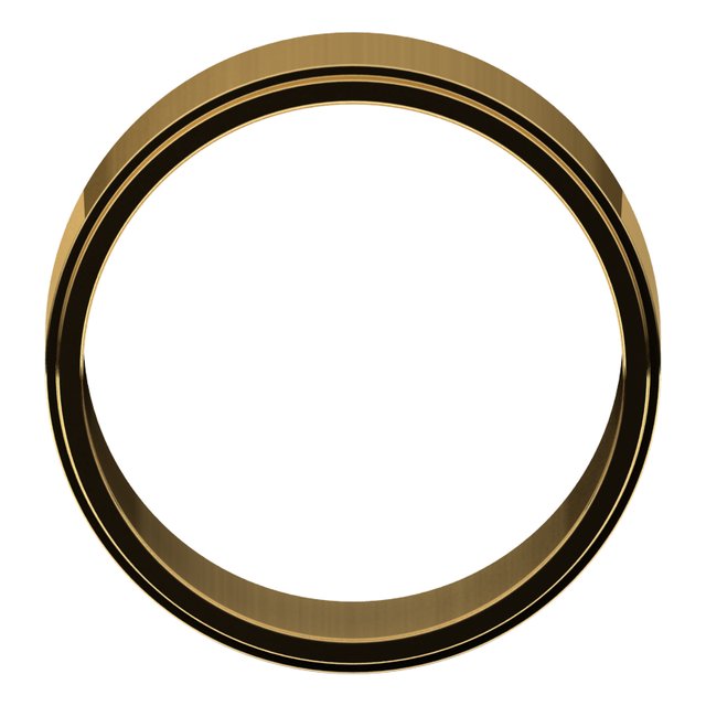 14K Yellow Gold 7 mm Standard Stepped-Edge Flat Band Size 10.5
