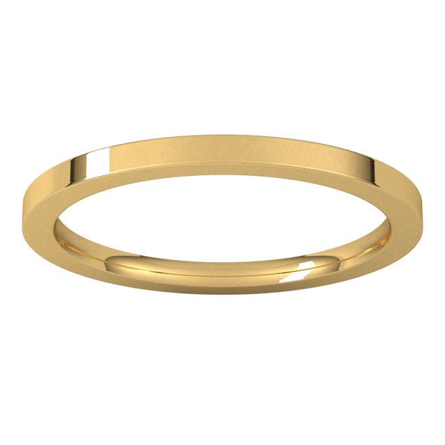 18K Yellow Or White Or Rose Gold Standard Weight Flat Comfort Fit Band