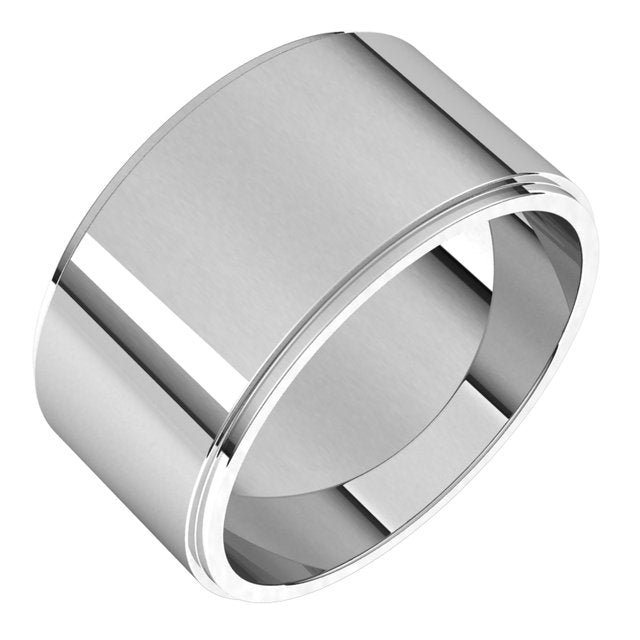 14K Yellow Gold 7 mm Standard Stepped-Edge Flat Band Size 10.5