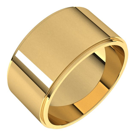 18K Yellow Or White Gold Standard Stepped-Edge Flat Band