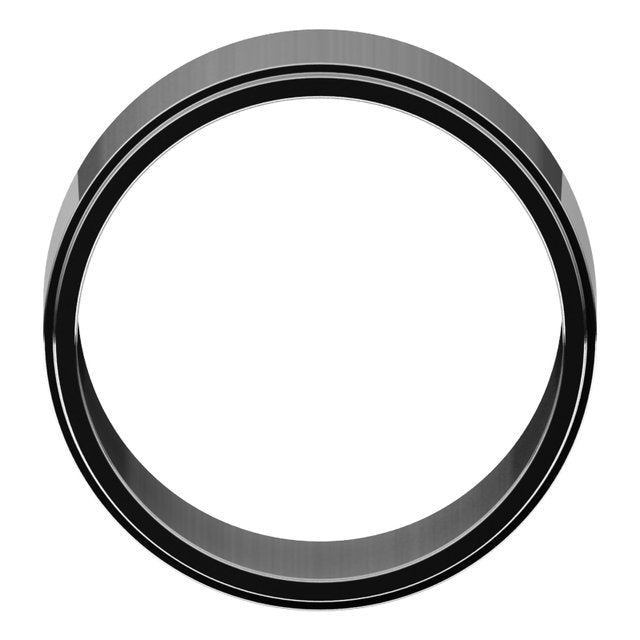 14K Yellow Gold 7 mm Standard Stepped-Edge Flat Band Size 10.5