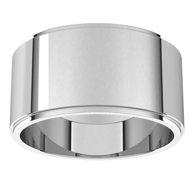 14K Yellow Gold 7 mm Standard Stepped-Edge Flat Band Size 10.5