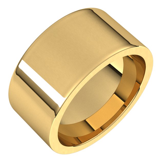 18K Yellow Or White Or Rose Gold Standard Weight Flat Comfort Fit Band