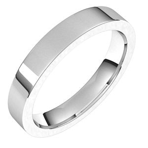 14K White Gold 3.5 Mm Flat Comfort Fit Band Size 6