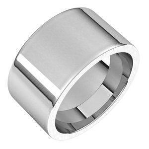 14K White Gold 11 Mm Flat Comfort Fit Band Size 6