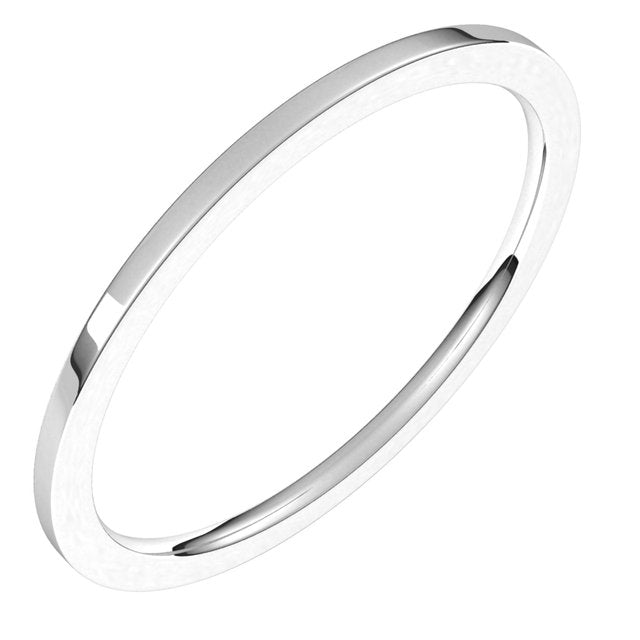 14K White Gold Lightweight Flat Comfort Fit Light Band