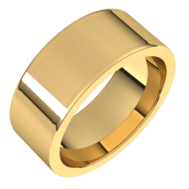 18K Yellow Or White Or Rose Gold Standard Weight Flat Comfort Fit Band
