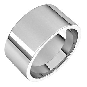 18K White Gold Lightweight Flat Comfort Fit Light Band Size 9