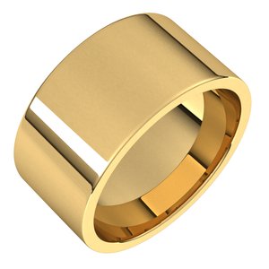 18K Yellow Or White Or Rose Gold Lightweight Comfort-Fit Flat Band