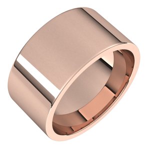 18K Yellow Or White Or Rose Gold Lightweight Comfort-Fit Flat Band